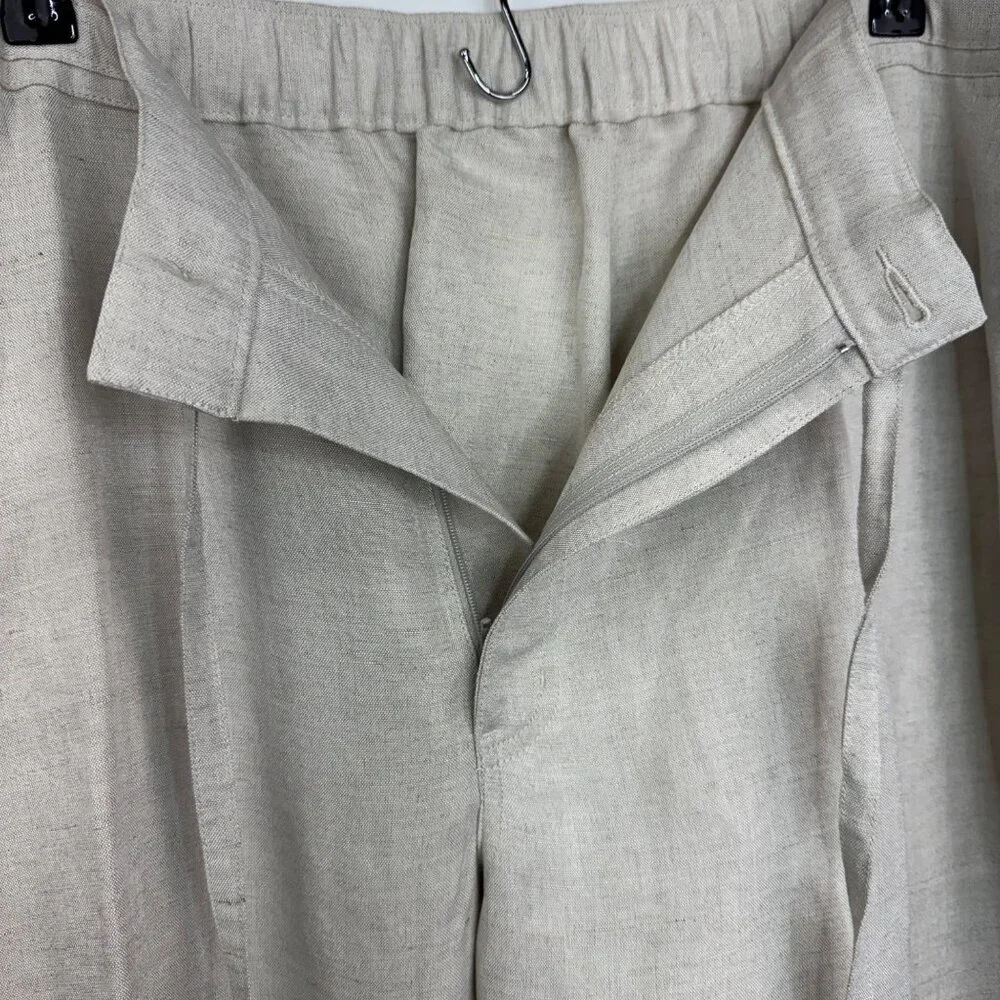 Cubavera Natural Oatmeal Linen Blend Drawstring waist Lounge Pants Men's 2XL